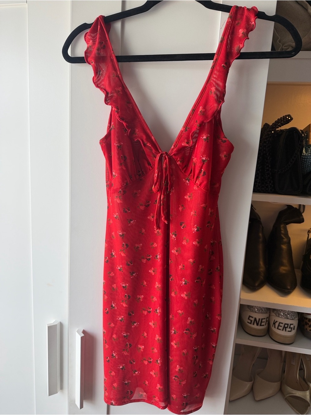 RESA Red Floral Slip Dress